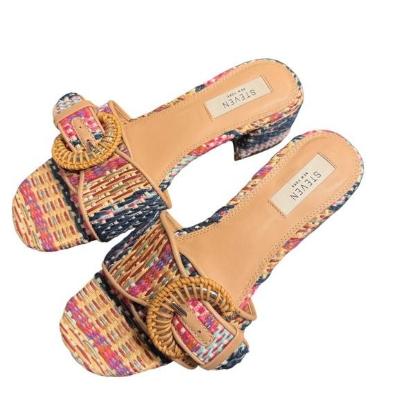 STEVEN NEW YORK Blythe Sandal Multicolor Woven Slide Sandals - Picture 3 of 11